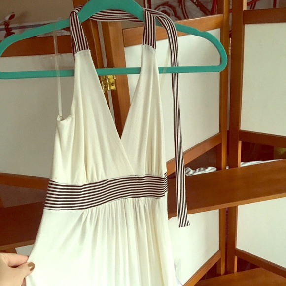 White Naval Jersey Dress with Halter Top - Picture 1 of 1